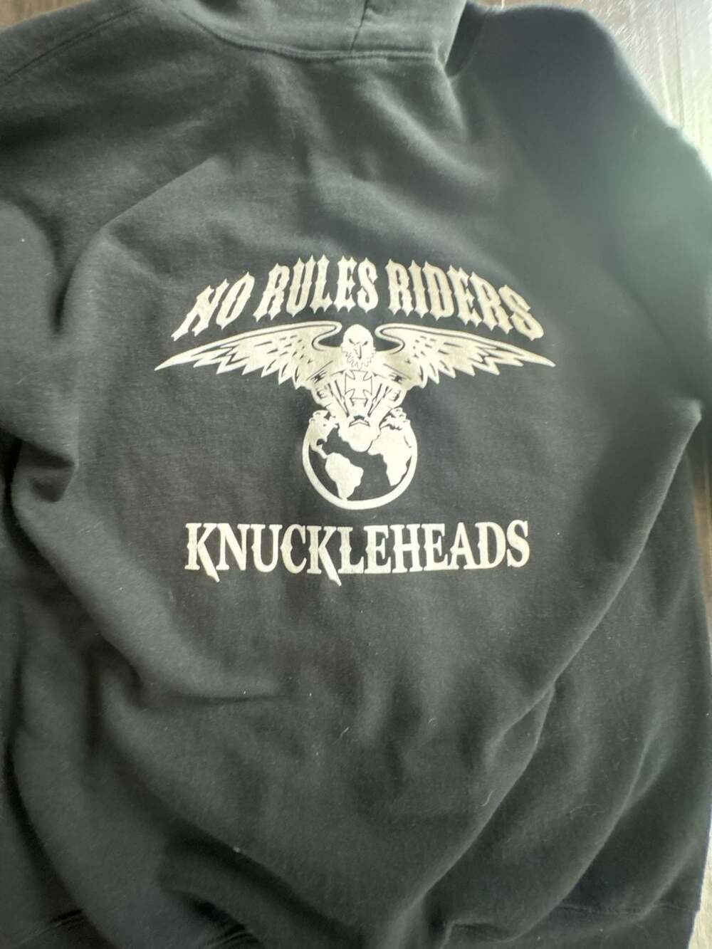 No Rules Riders Knuckleheads Custom Graphic Full-Zip Hoodie View 2
